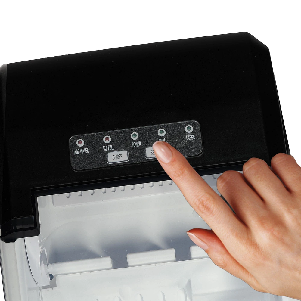 Koolatron Portable Countertop Ice Maker, 26lbs - Black Stainless Steel