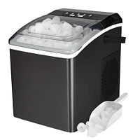 Koolatron Portable Countertop Ice Maker, 26lbs - Black Stainless Steel