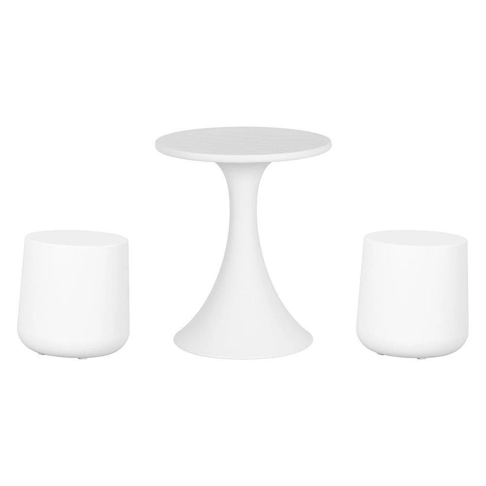 Dalya Table and Stools Bistro Set White by South Shore Furniture
