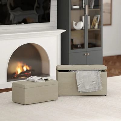 Levi Storage Ottoman, 2 Pieces - Beige