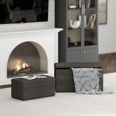 Levi Storage Ottoman, 2 pieces - Charcoal