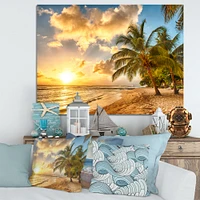 Gorgeous Beach of Island Barbados  Canvas Wall Art Print