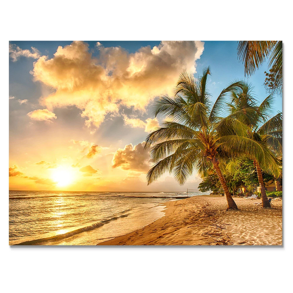 Gorgeous Beach of Island Barbados  Canvas Wall Art Print
