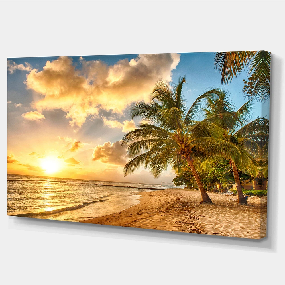 Gorgeous Beach of Island Barbados  Canvas Wall Art Print