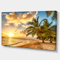 Gorgeous Beach of Island Barbados  Canvas Wall Art Print