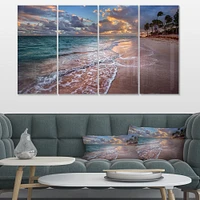 Palm Trees on Clear Sandy - 4 Art Print Canvas