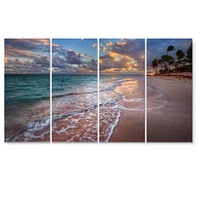 Palm Trees on Clear Sandy - 4 Art Print Canvas