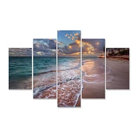 Palm Trees on Clear Sandy - 4 Art Print Canvas