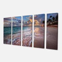 Palm Trees on Clear Sandy - 4 Art Print Canvas