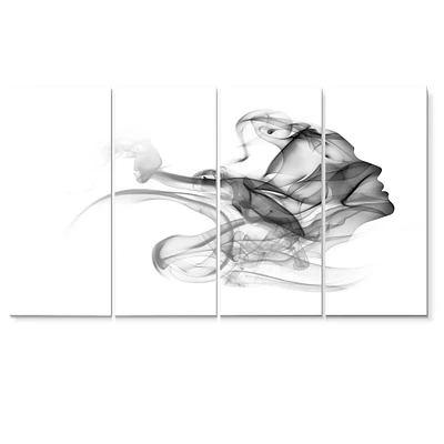 Woman and Smoke Double Exposure  Canvas Wall Art