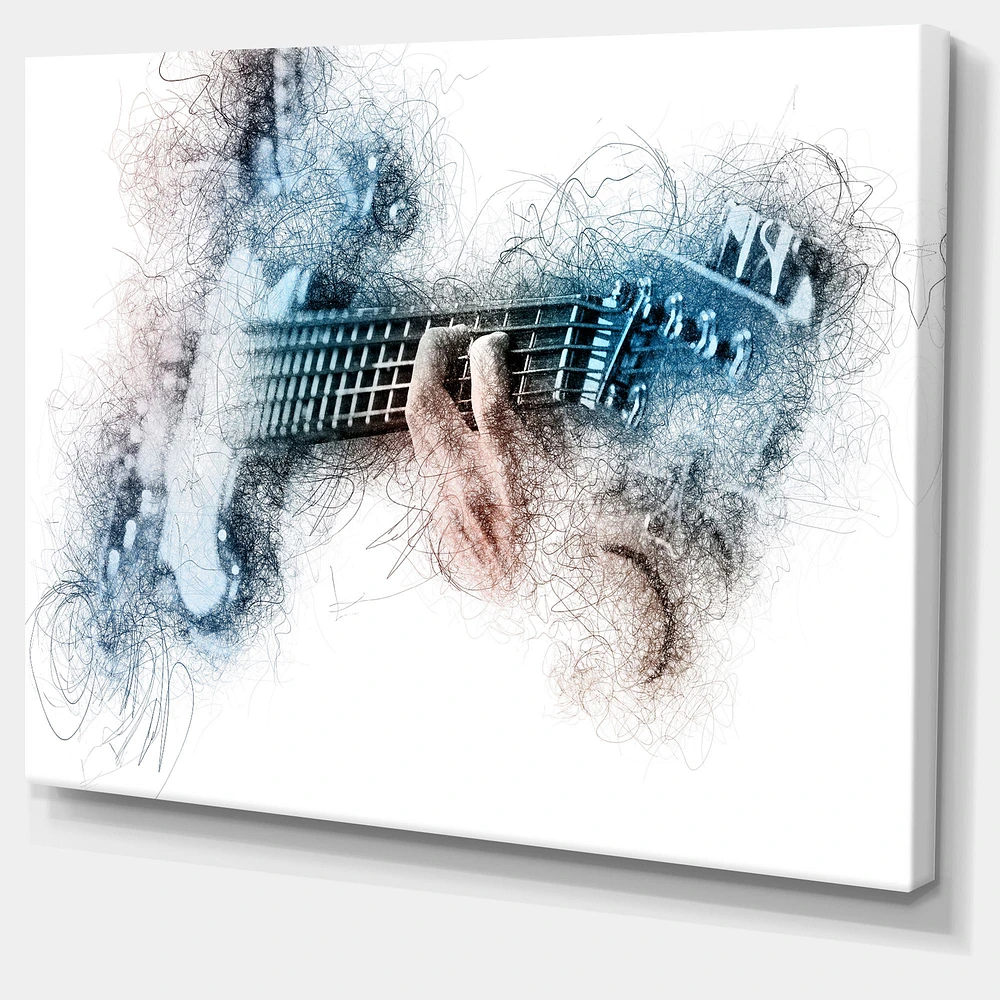 Man Playing A Guitar Watercolor Wall Art
