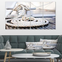 White Nautical Mooring Rope Canvas Wall Art Panels