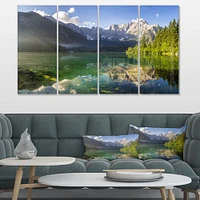 Green Mountain Lake the Alps Canvas Wall Art Panels