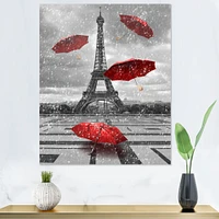 Flying Umbrella with Eiffel Tower  Canvas