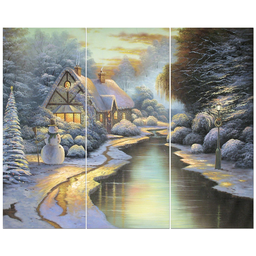 Evening Glow in Chrismas Eve Canvas Wall Art