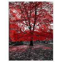 Red Tree Central Park  Wall Art