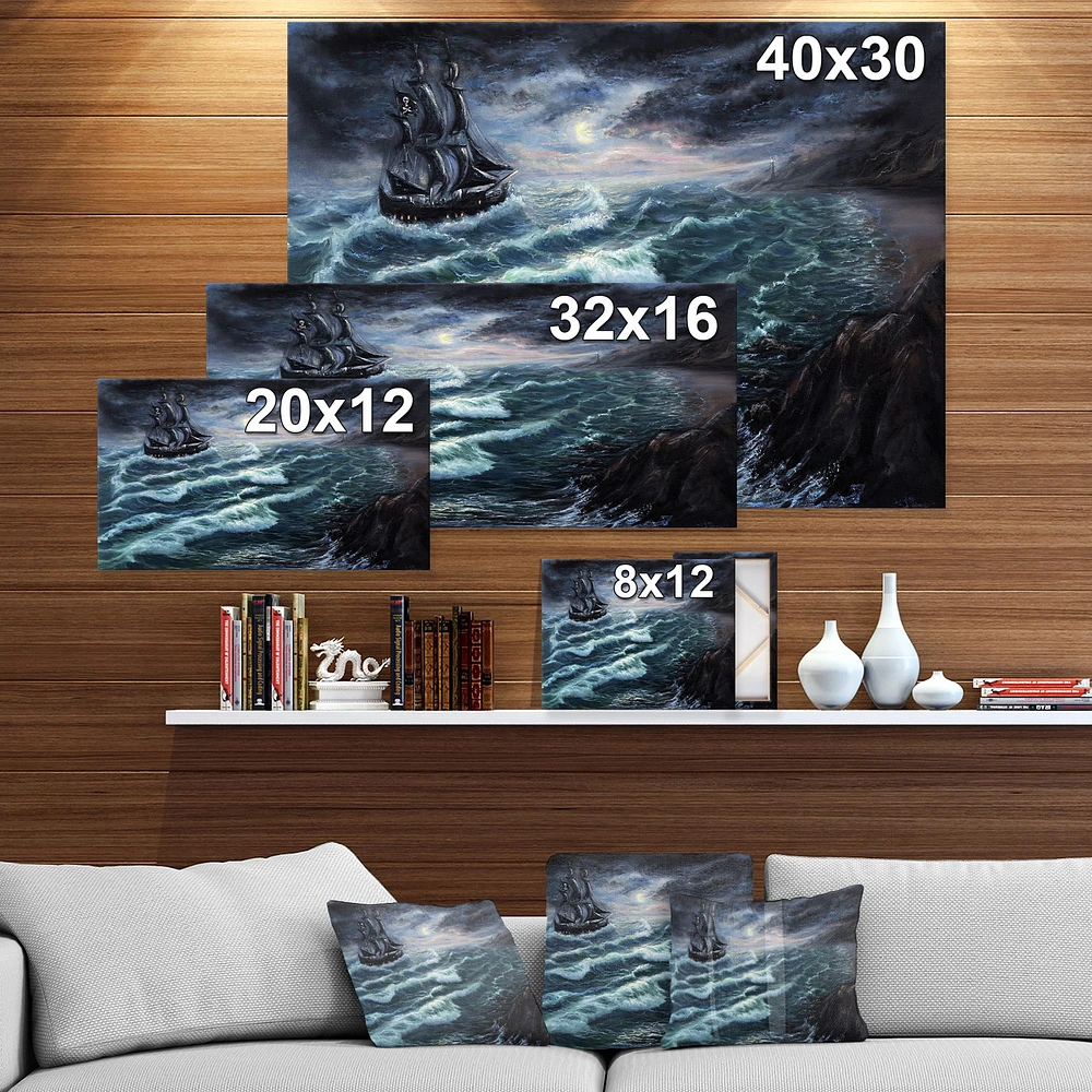 Pirate Ship Under Stormy Cloud Wall Art