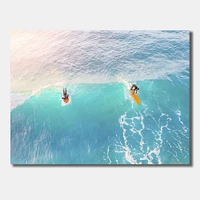 Surfers on A Bright Sunny Ocean Wave  Wall Art