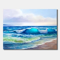 Seascape with Sunlight Catching A Wave  Wall Art