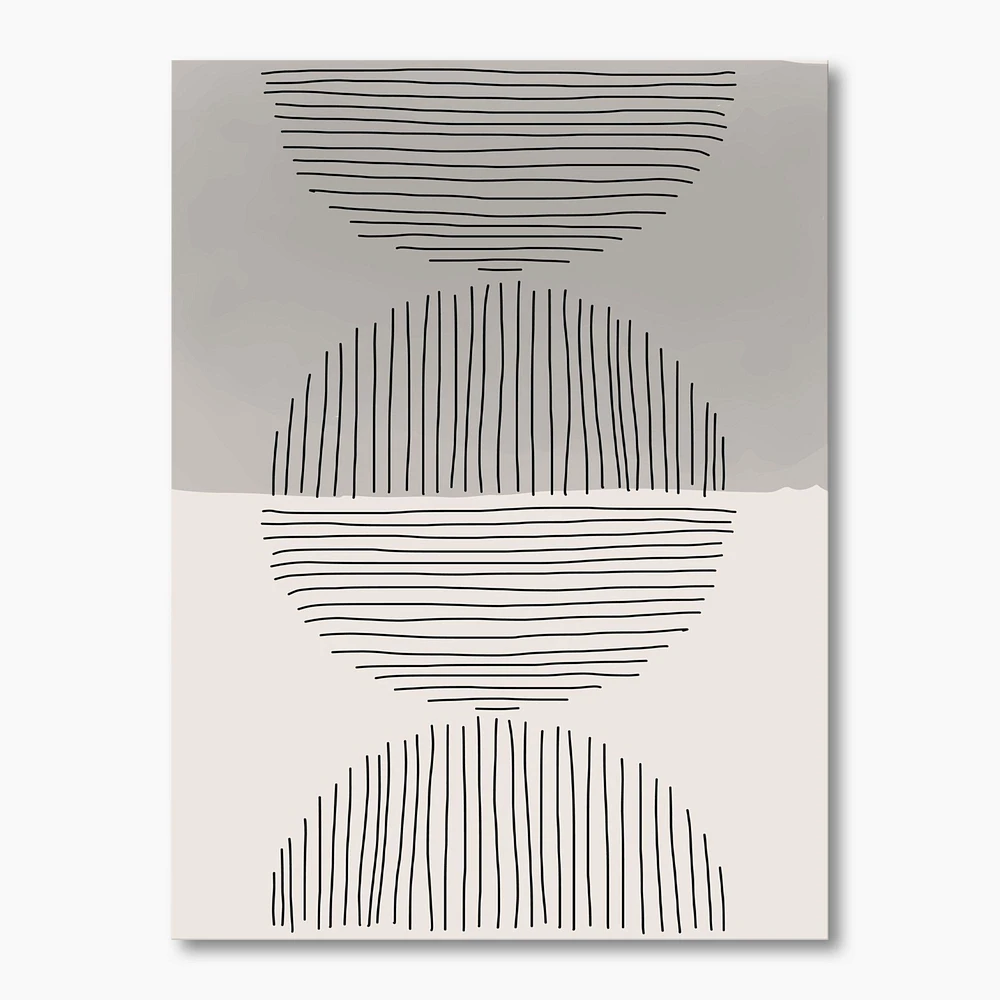 Minimal Geometric Lines and Circle IX  Wall Art