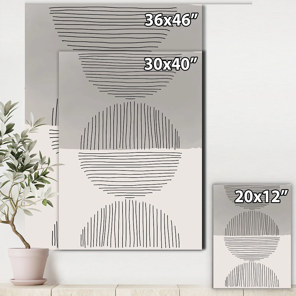 Minimal Geometric Lines and Circle IX  Wall Art