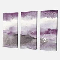 Midnight at the Lake III Amethyst and Grey  Canvas Wall Art