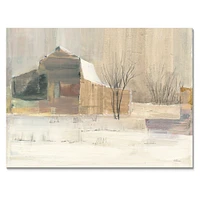 Winter on the Farm house  Canvas Art