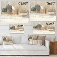 Winter on the Farm house  Canvas Art