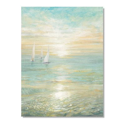 Sunrise Boat I Canvas Wall Art