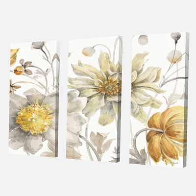 Fields of Gold Watercolor Flower V Canvas Panels