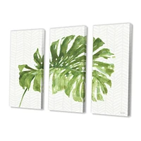 Mixed Botanical Green Leaves V  Canvas Art