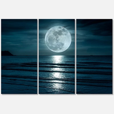 Super Moon Over The Sea I   Canvas Wall Art