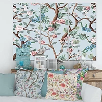 Chinoiserie with Birds and Peonies X  Canvas Wall Art
