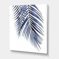 Blue Palm Leaves Abstract Tropical Branches  Wall Art