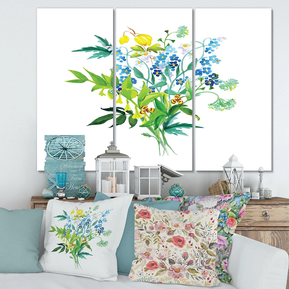 Toile « Meadow Flowers Garland » - 3 panneaux