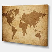 Ancient Map of The World V Canvas Wall Art