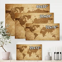 Ancient Map of The World V Canvas Wall Art