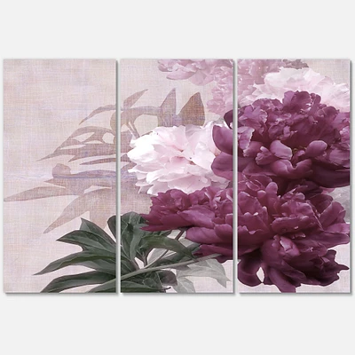 Vintage Purple and Pink Flowers I  Canvas Wall Art