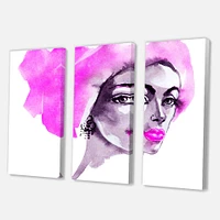 Afro American Woman Fashion Portrait  Canvas Wall Art