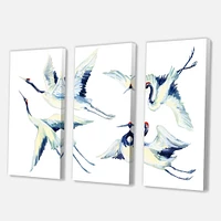 Asian Crane Bird Impression  Canvas Wall Art