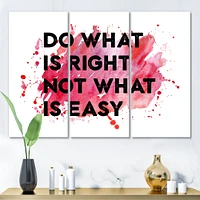 Do What Is Right Not What Is Easy I Canvas Wall Art - 3 Panels