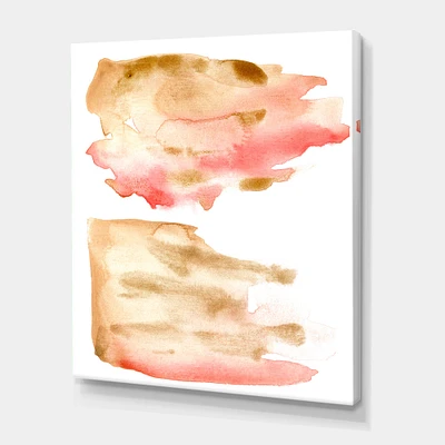 Pink Gold Red and Beige Abstract Clouds  Canvas Wall Art Print
