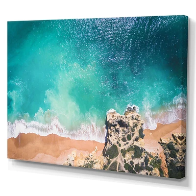 Turquoise Waves Breaking At The Sandy Beach I Canvas Wall Art Print