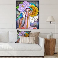 Cubist Girl Portrait Canvas Wall Art Print