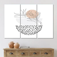 Abstract One Line Art Tropical Flower Canvas Wall Print