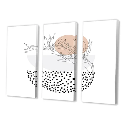 Abstract One Line Art Tropical Flower Canvas Wall Print