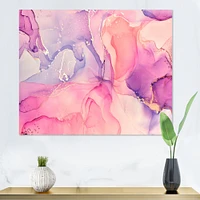 Pink and Purple Abstract Marble Texture I Canvas Wall Art Print