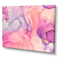 Pink and Purple Abstract Marble Texture I Canvas Wall Art Print