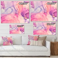 Pink and Purple Abstract Marble Texture I Canvas Wall Art Print
