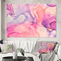 Pink and Purple Abstract Marble Texture I Canvas Wall Art Print